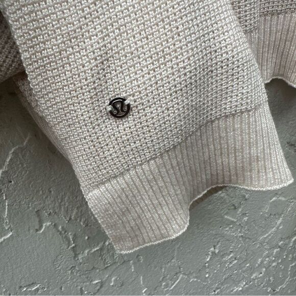 LULULEMON Poncho Cape Women One Size Forward Flow Knit Cream Tencel Cashmere - Picture 4 of 5